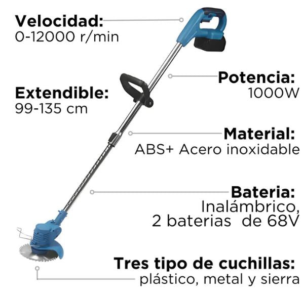 Podadora y Cortadora De Cesped Inalambrica